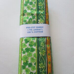 FABRIC PRE-CUT-1 YD.-ST PATRICK THEME-NEW